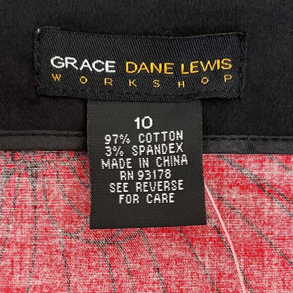 Grace Dane Lewis Workshop A-Line Black Red Sunflower Knee Lgth Mini Skirt 6 NWT - Picture 11 of 14